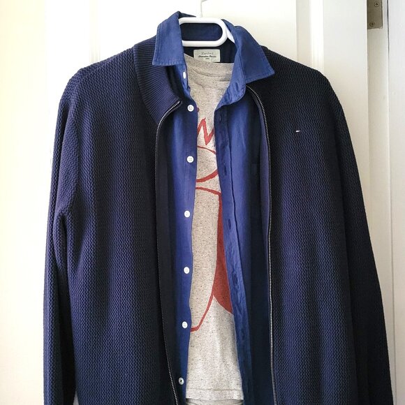 LOT of 2 -TOMMY HILFIGER ZIP UP CARDIGAN with T-shirt / BOYS 12~ 16 YEARS - Picture 11 of 11